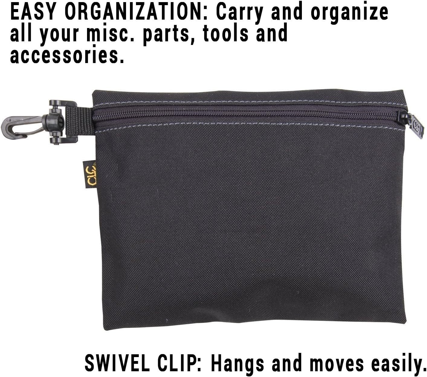 CLC 1100 Multi-Purpose Clip-on Zippered Poly Bags – 3 Pack for Easy Organization