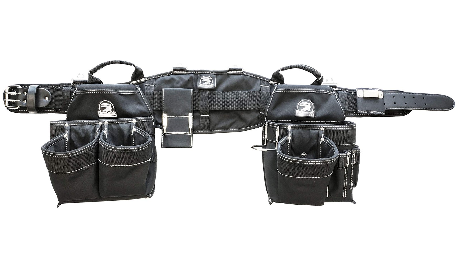 Medium Tool Belt with Pouches Hammer Loop and Air Ventilated Padding Black