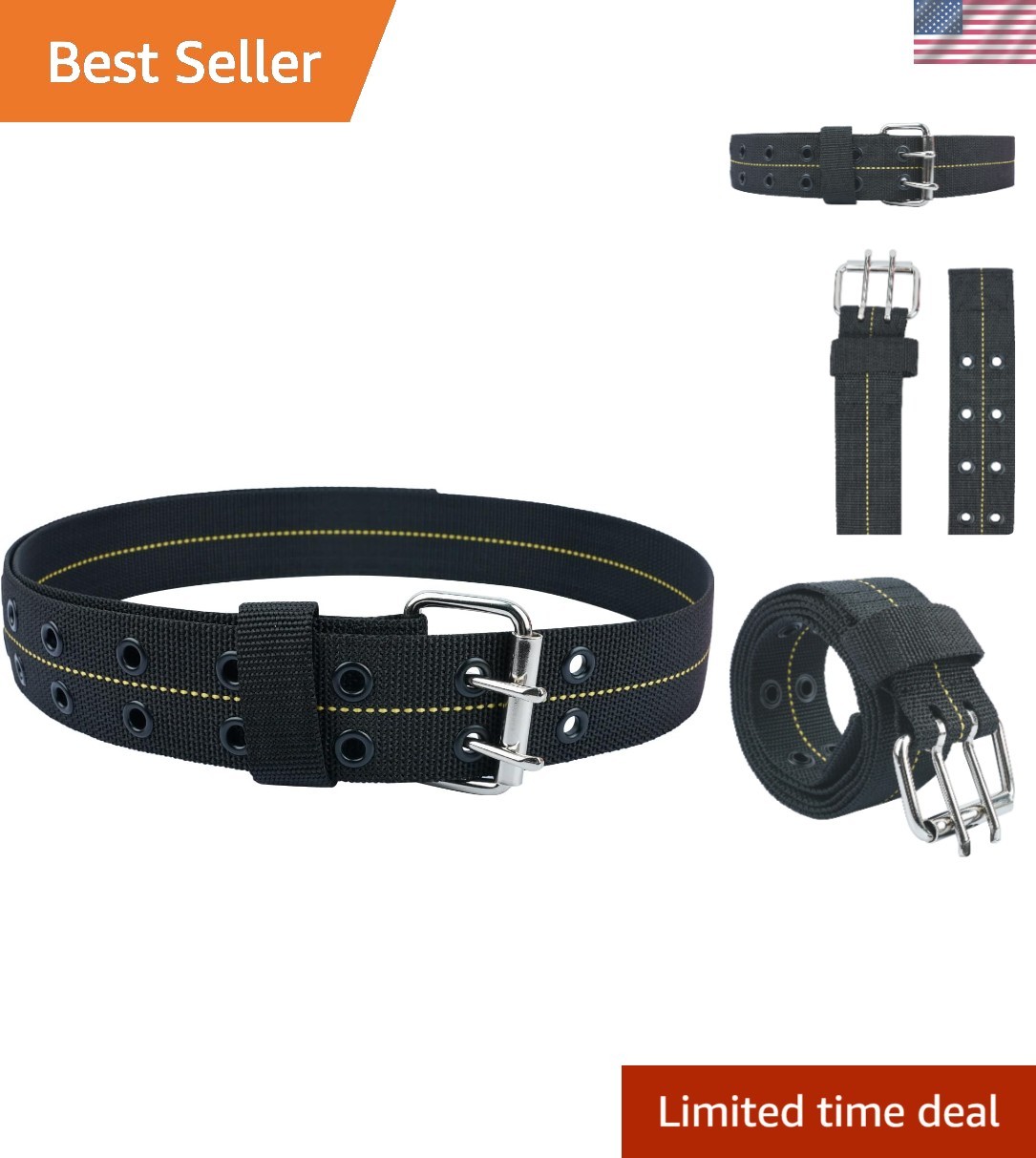 20-202 2in. Adjustable Heavy Duty Tool Belt, Black