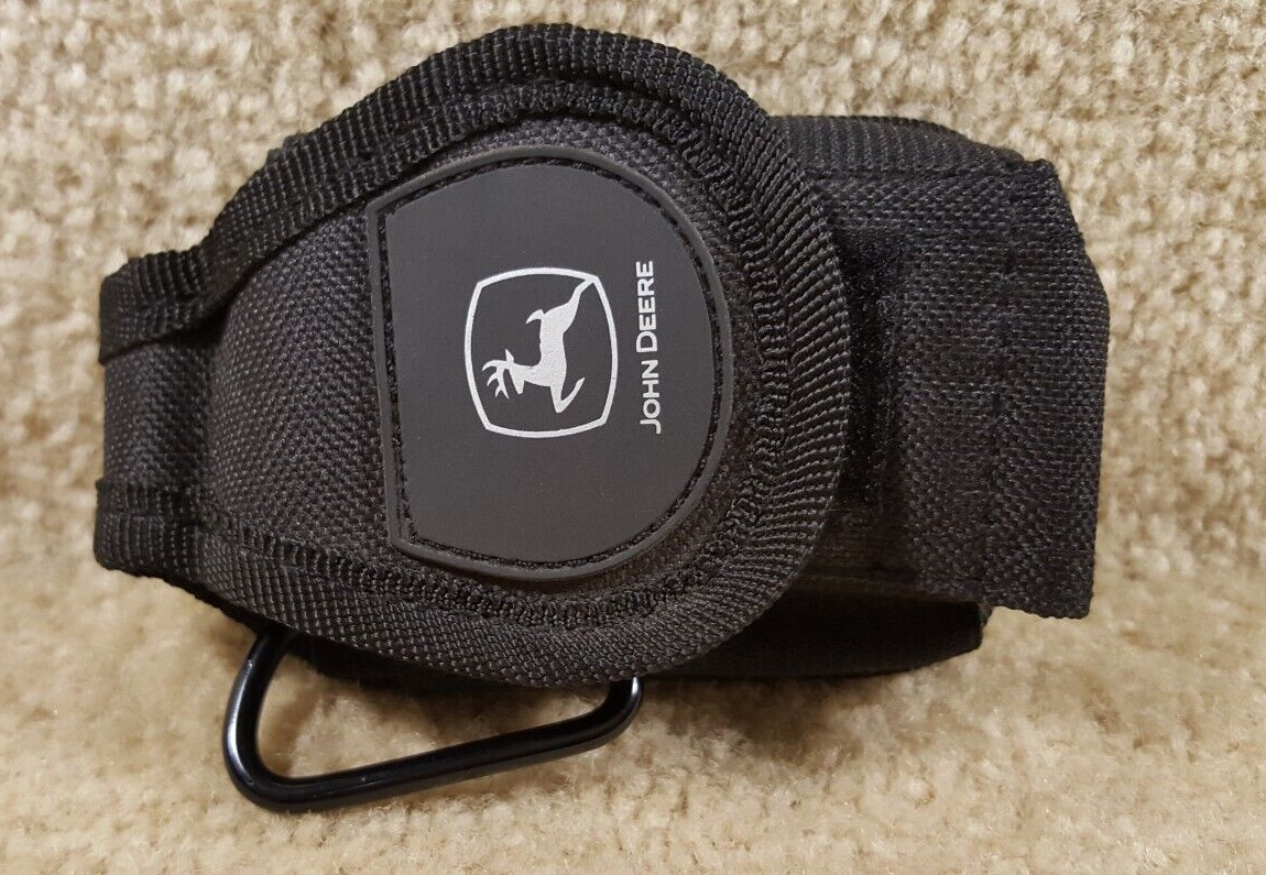 Black W/Silver Logo John Deere Tool Pouch Belt Clip Holster Hook & Loop Pocket