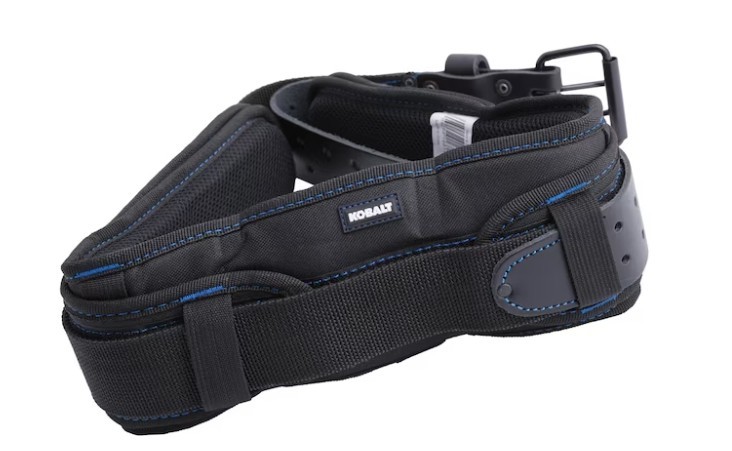 Kobalt General Construction Polyester/Leather Adjustable Padded Tool (Work) Belt