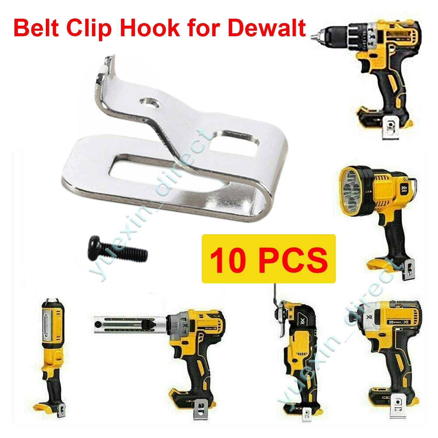 10Packs Replacement Drill Belt Clip Hook Holder for Dewalt 20V Max Tools w/Screw