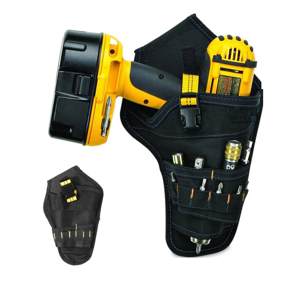 Drill Bag Heavy Duty Holster Tool Belt Pouch Bit Holder Hanging Waist Drill Tool