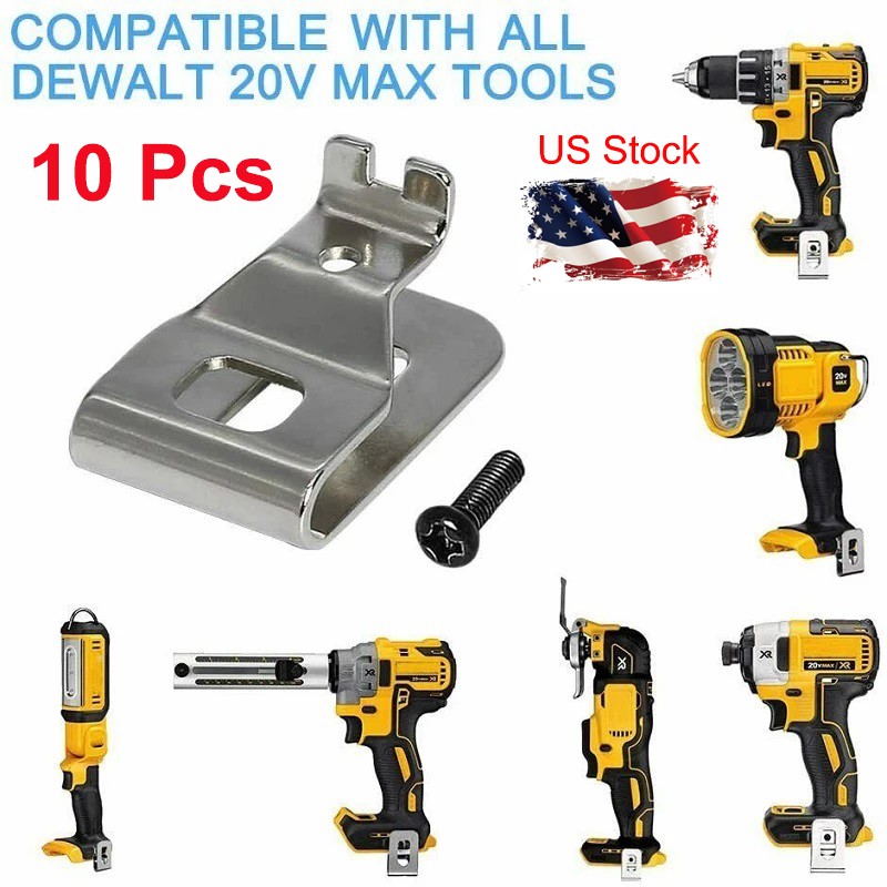 10PCS Belt Clip Hook w/Screws Cordless Drill Holder For Dewalt 18/20V Power Tool