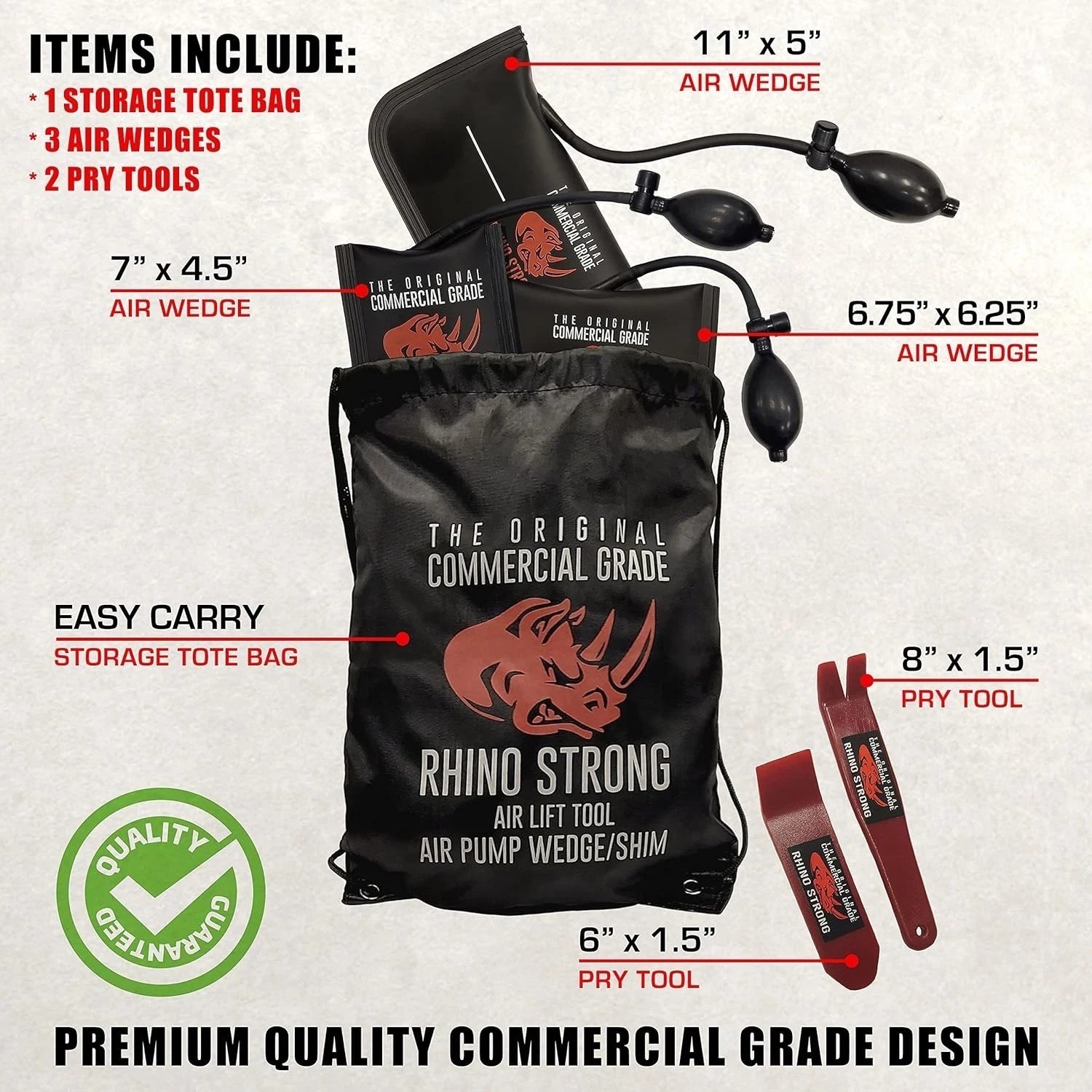 The Original Rhino Strong Commercial Grade Air Wedge Bag Pump Professional Level