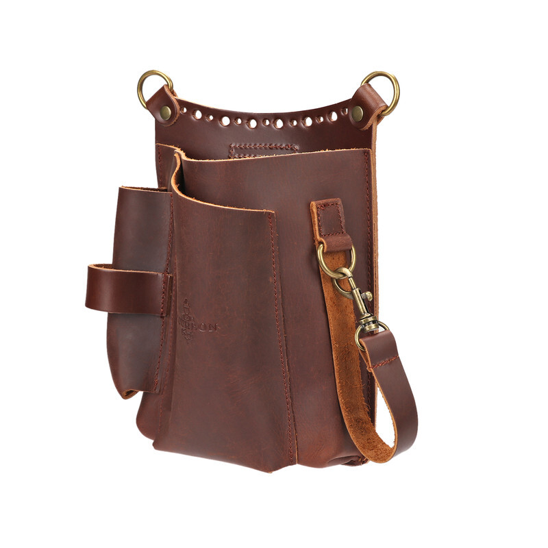 TOURBON 6-in-1 Leather Garden Tools Storage Belt Pouch Utility Shoulder Bag Gift
