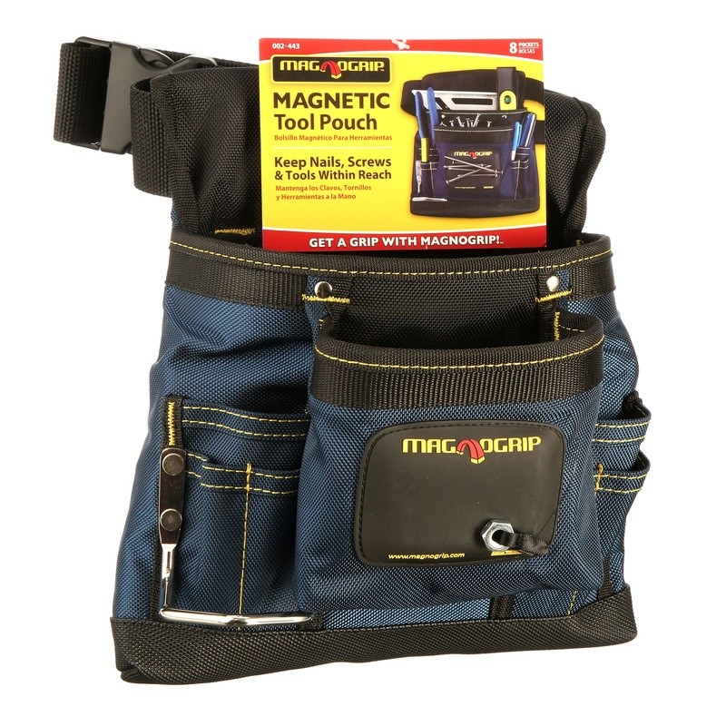 Durable 8 Pocket Tool Pouch W/ Magnetic Pocket & Easy Access Exterior Magnet New