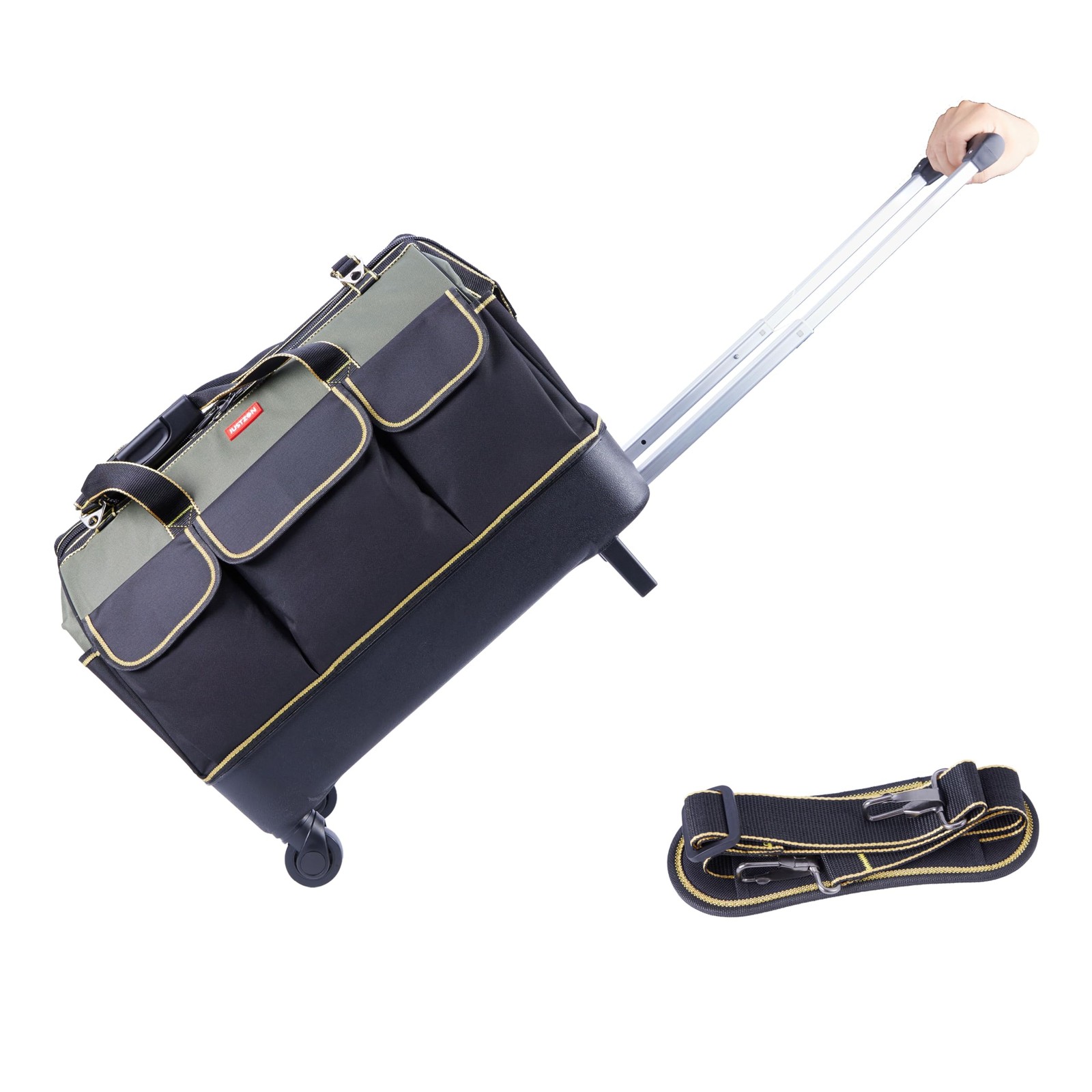 Justzon rolling tool bag with wheels for Electrician HVAC Tool Bag Organizer …