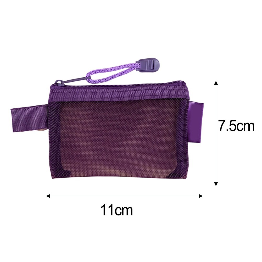 Small Zipper Mesh Nylon Bag for Earphones Makeup Storage and Daily Organization