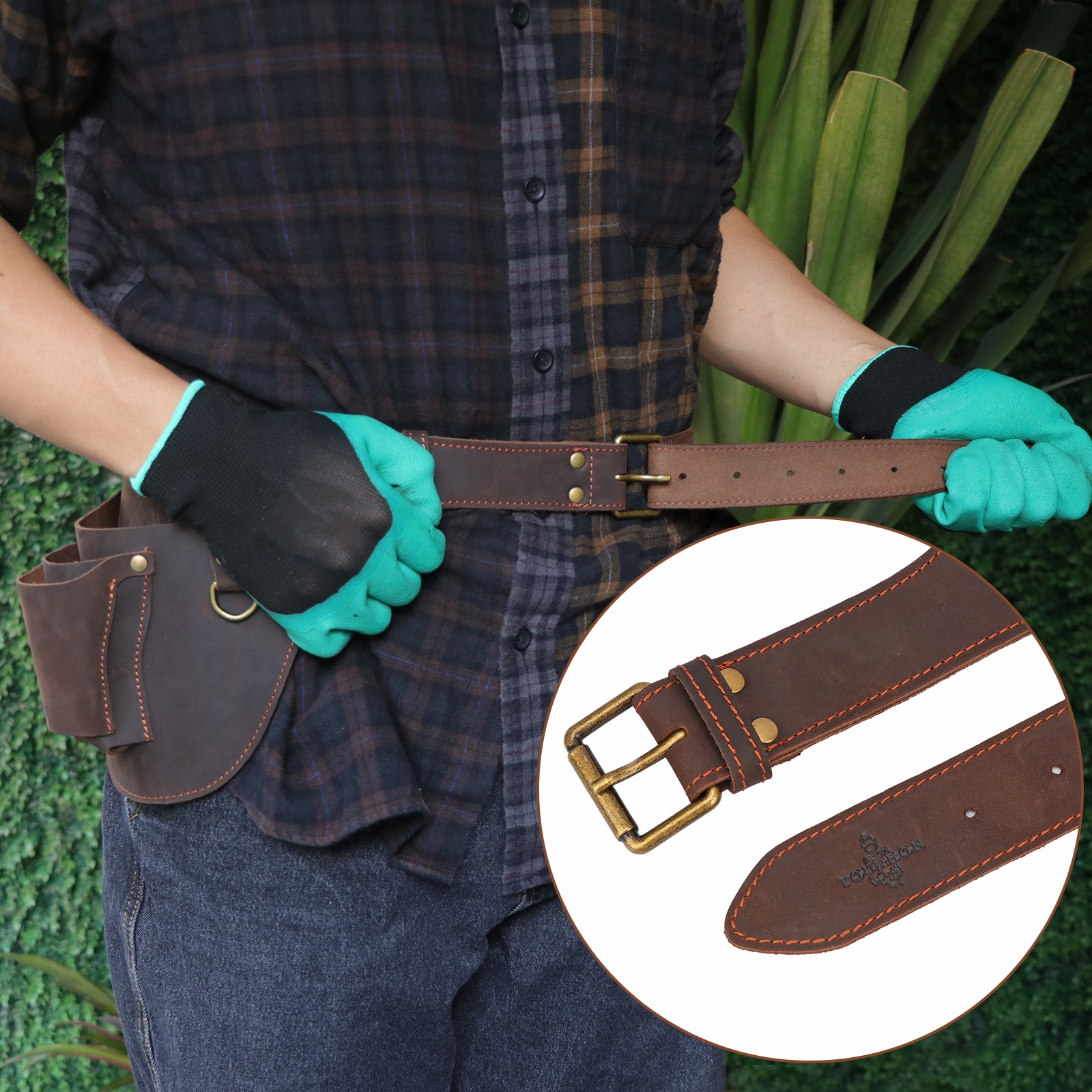 TOURBON Gardener Tool Florist Belt Bag Storage Pouch Electrician Plier Holster