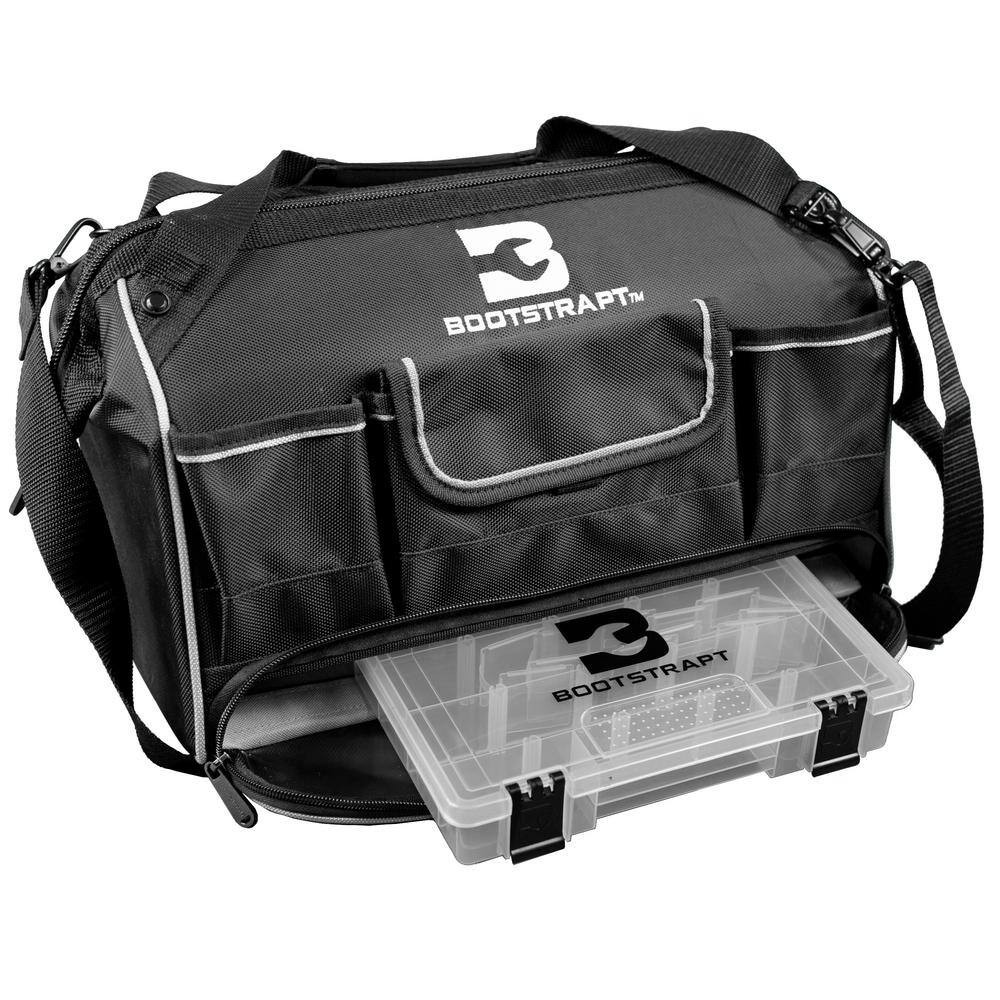 16 In. Large Mouth Tool Bag with Integrated Parts Bin Compartment Free Shipping