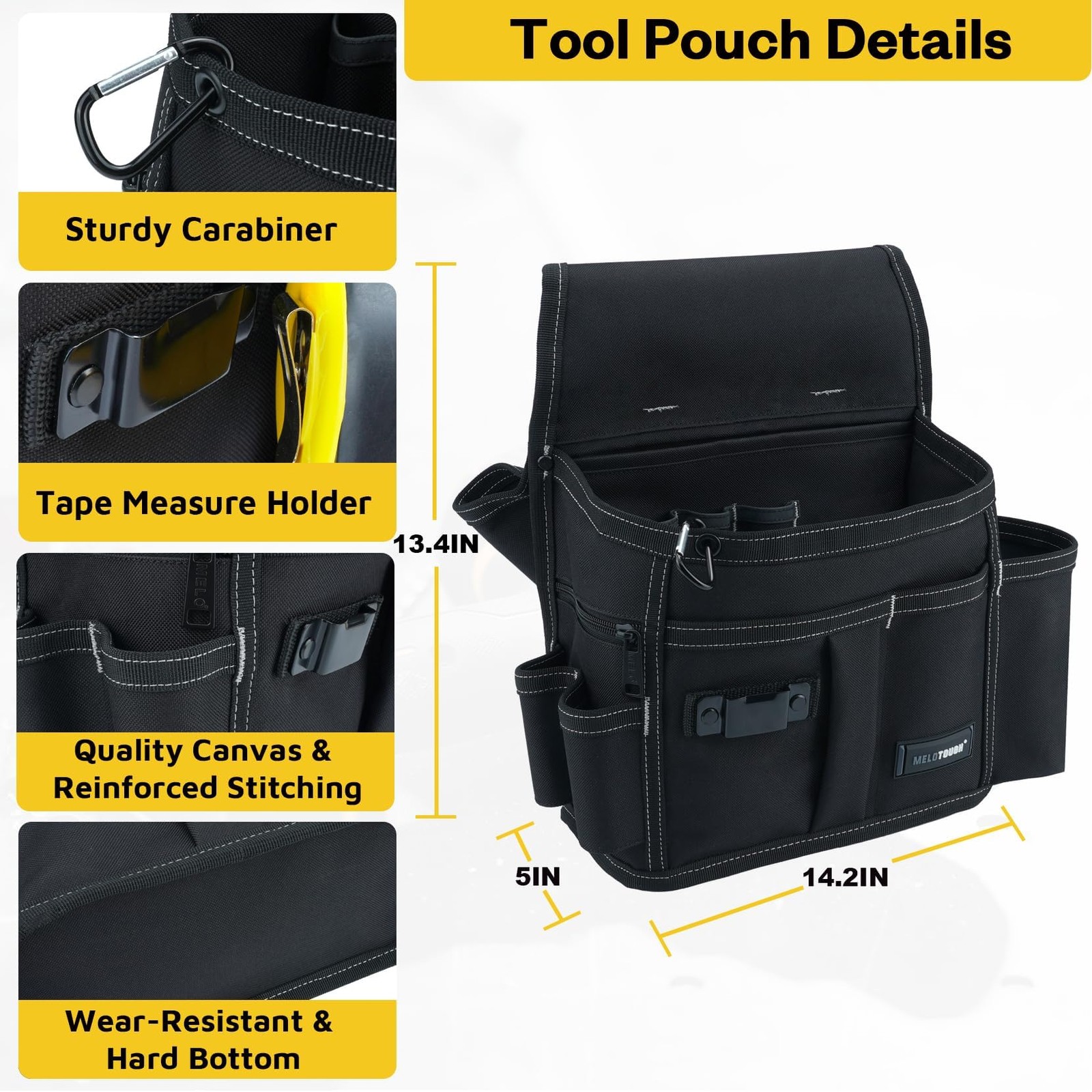 MELOTOUGH Professional Tool Belt Pouch,Small Tool Pouch with Belt,Left/Right …
