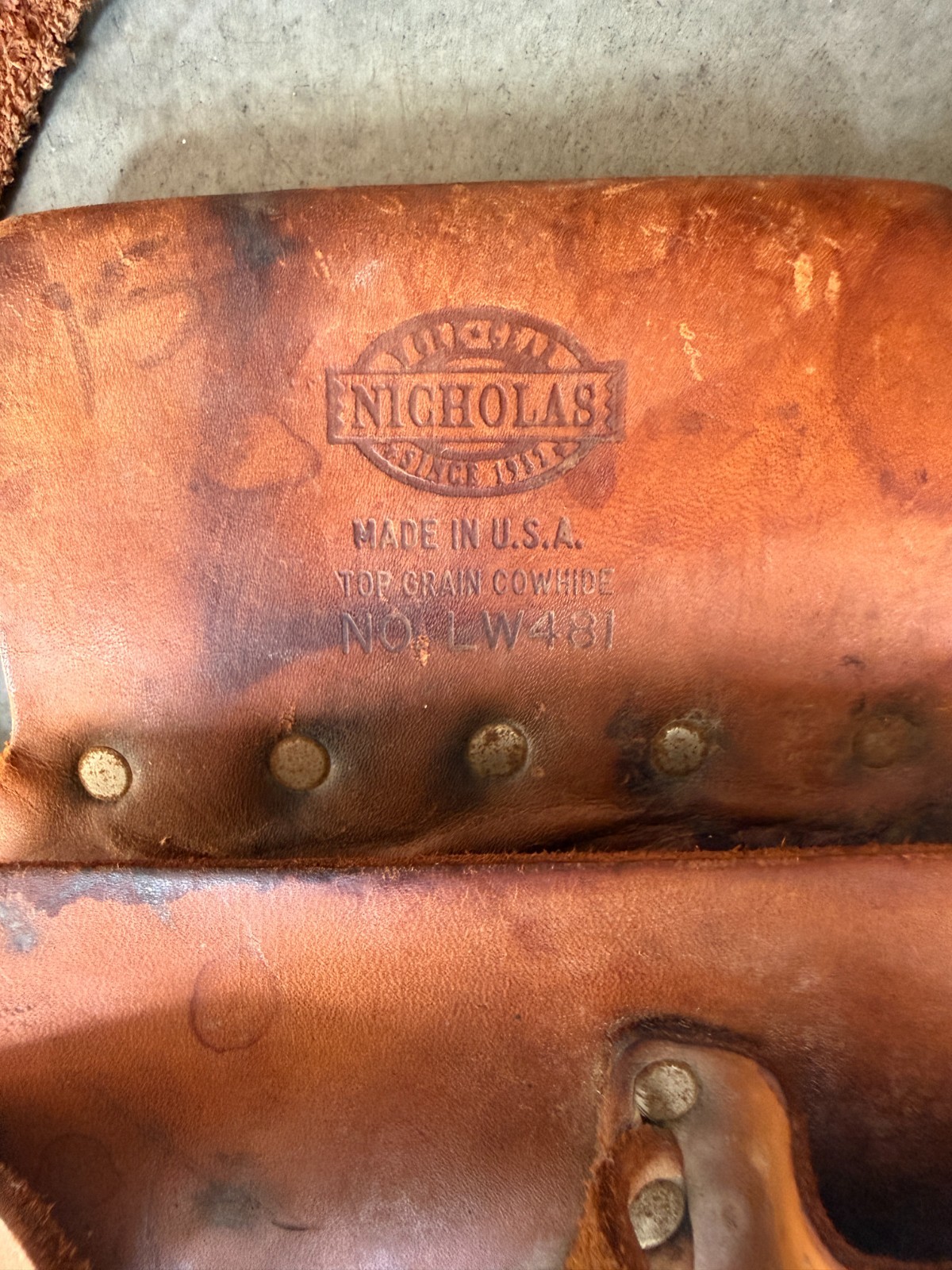 VTG Nicholas 481 LW Tool Pouch Belt Top Grain Cowhide Leather Hammer Screwdriver