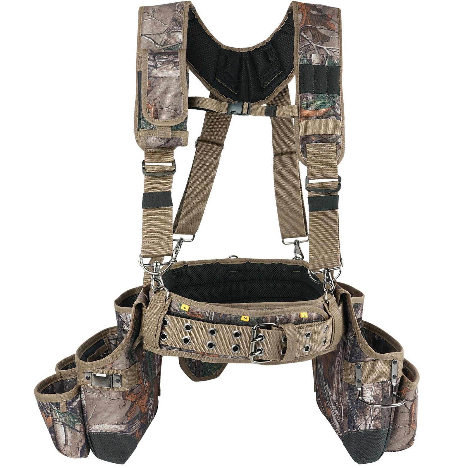Camo Tool Belt with Suspenders Camouflage Tool Bag Supenders Framers Comb Apr…
