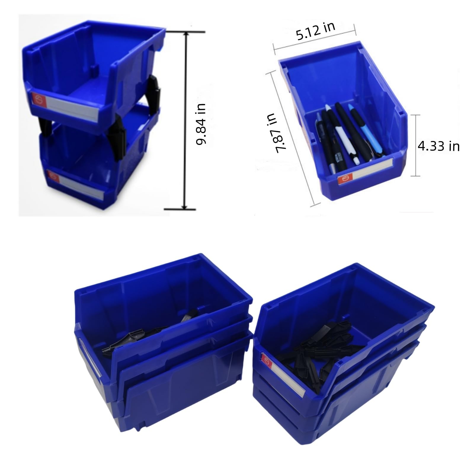Storage Organizer Bins,Wall Mount Storage Parts Rack,Stackable Shop Tool Bins…