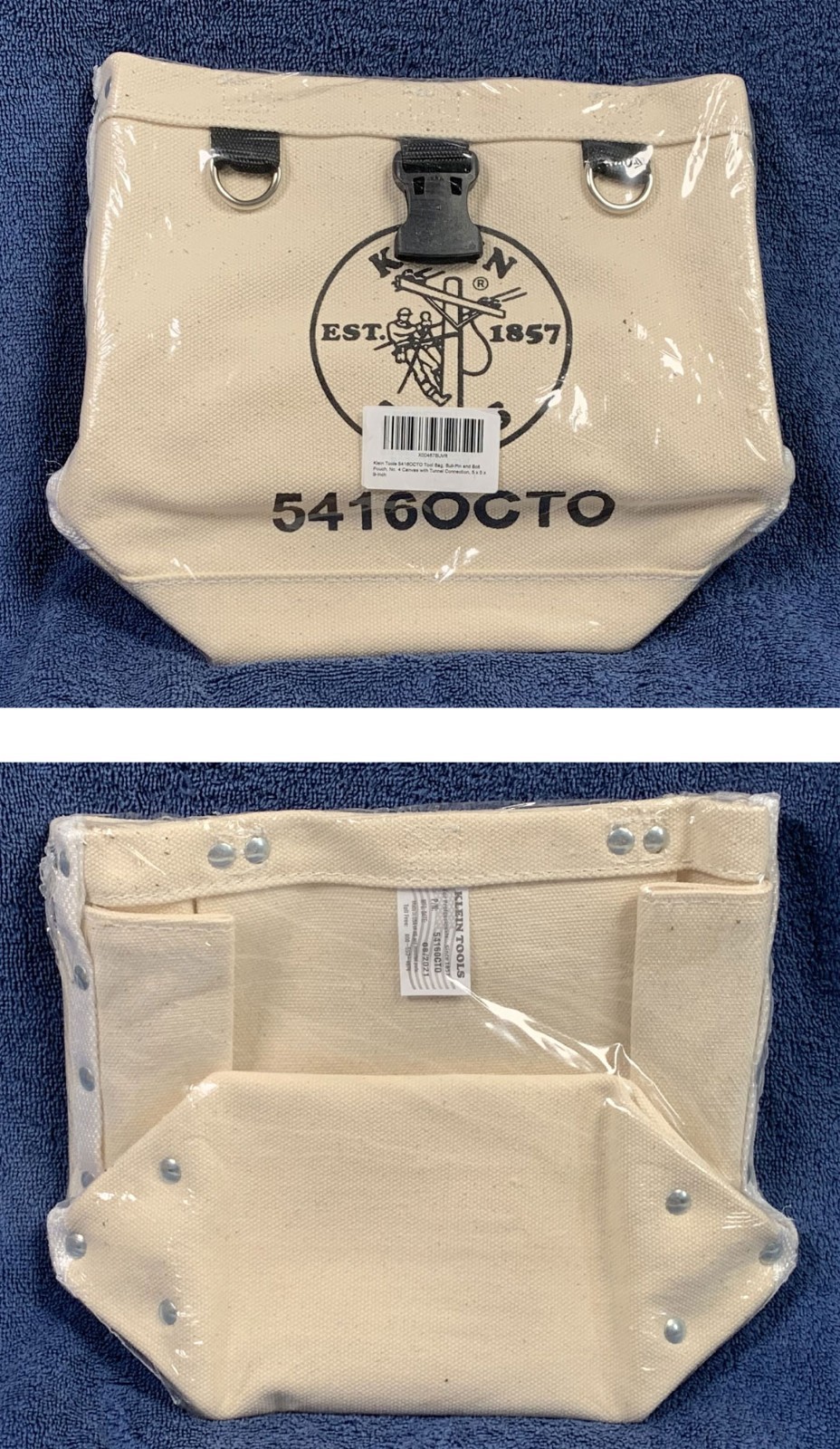Klein Tools 5416OCTO Canvas Tool Bag Bolt Bag Bull Pin Pouch 5″ x 5″ x 9″ USA