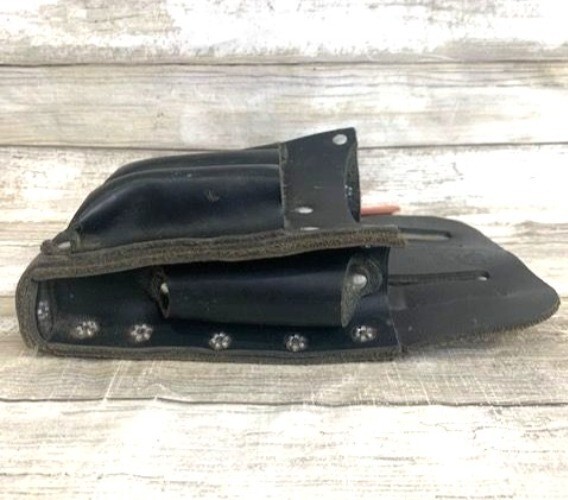 Klein Tools Leather Multi-Pocket Tool Holder 5190 Black with Riveted Design