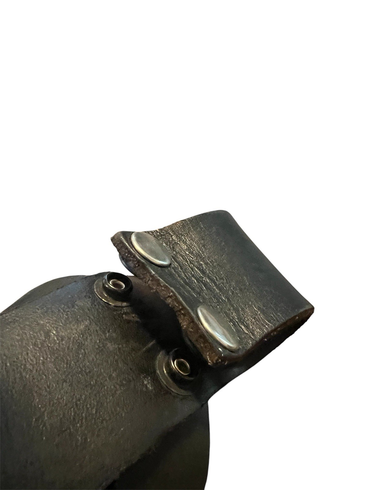 Leather Cup Holder Motorcycle Snap Buttons Black