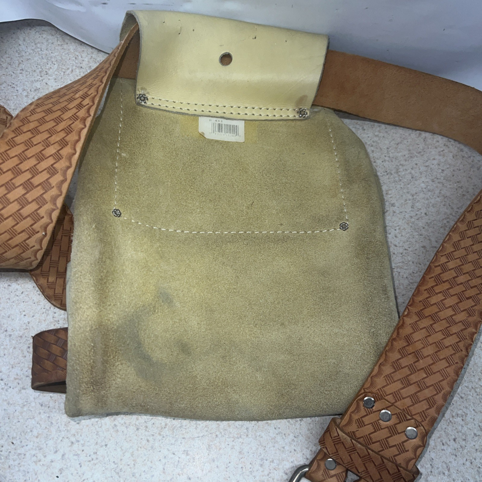 Rooster Tough By Tradition R-483 Nail And Tool Bag w/ Belt Genuine Suede Leather