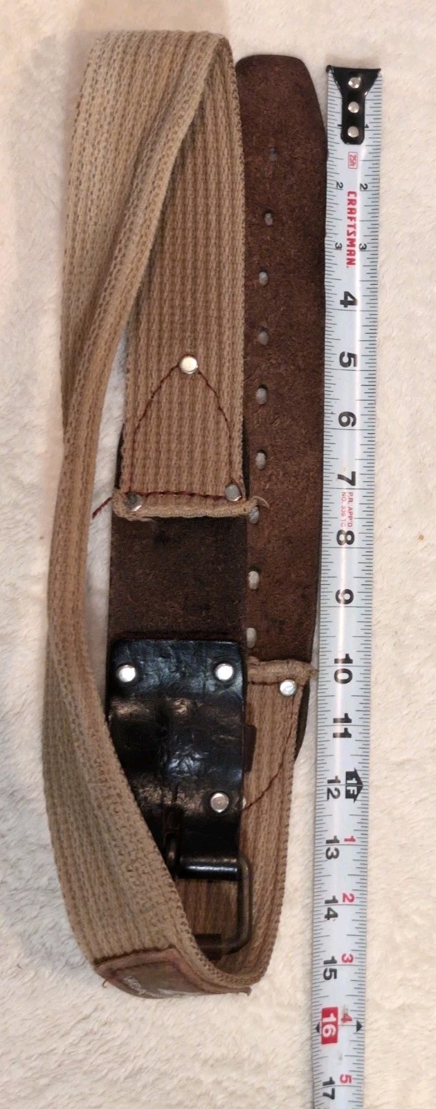 Vintage Weyerhaeuser Leather Carpenter Tool Belt, Nail Pouch, Apron USA Workwear