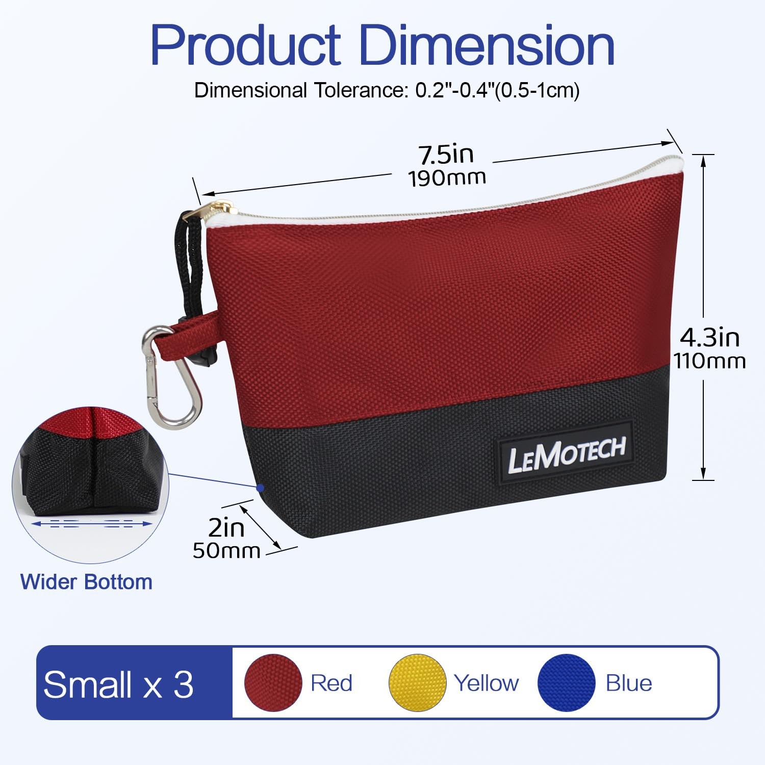 Tool Pouches with Zipper, Water Resistant Small Tool Bags, 1680D Oxford Utili…