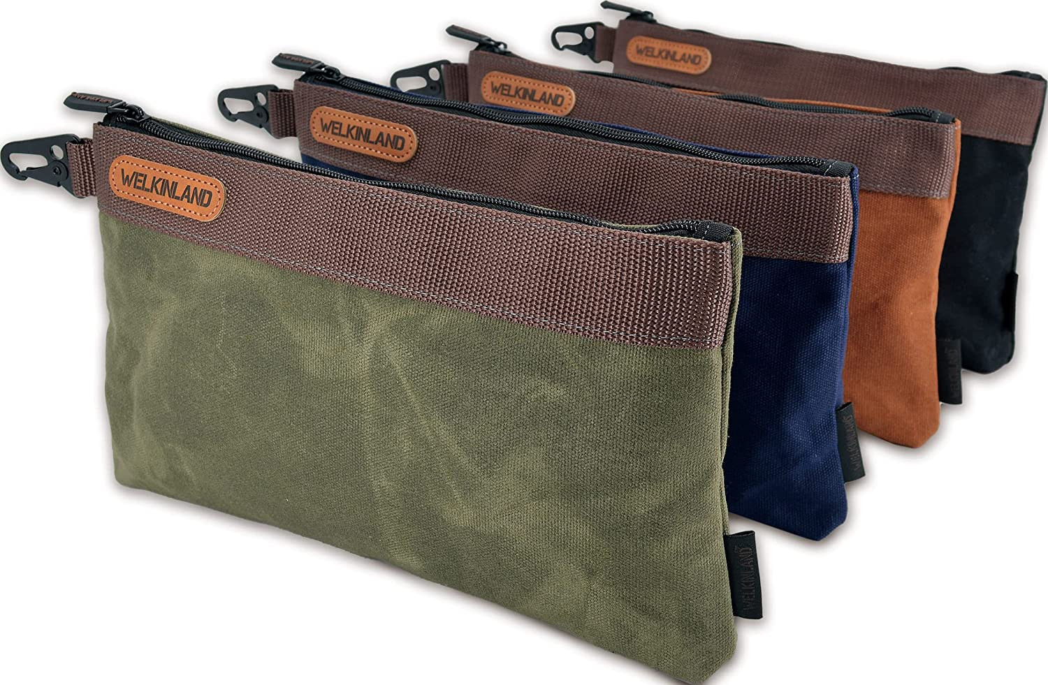 Heavy-Duty Canvas Tool Pouch, 4PCS Tool Pouches, 12″ Tool Pouch, Waxed Canvas