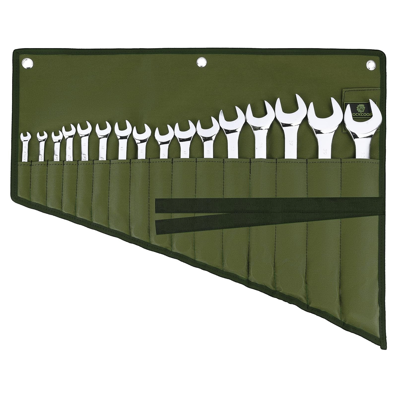 Wrench Roll Organizer 16 Pockets, Wrench Pouch Roll Up with Water Proof Oxford