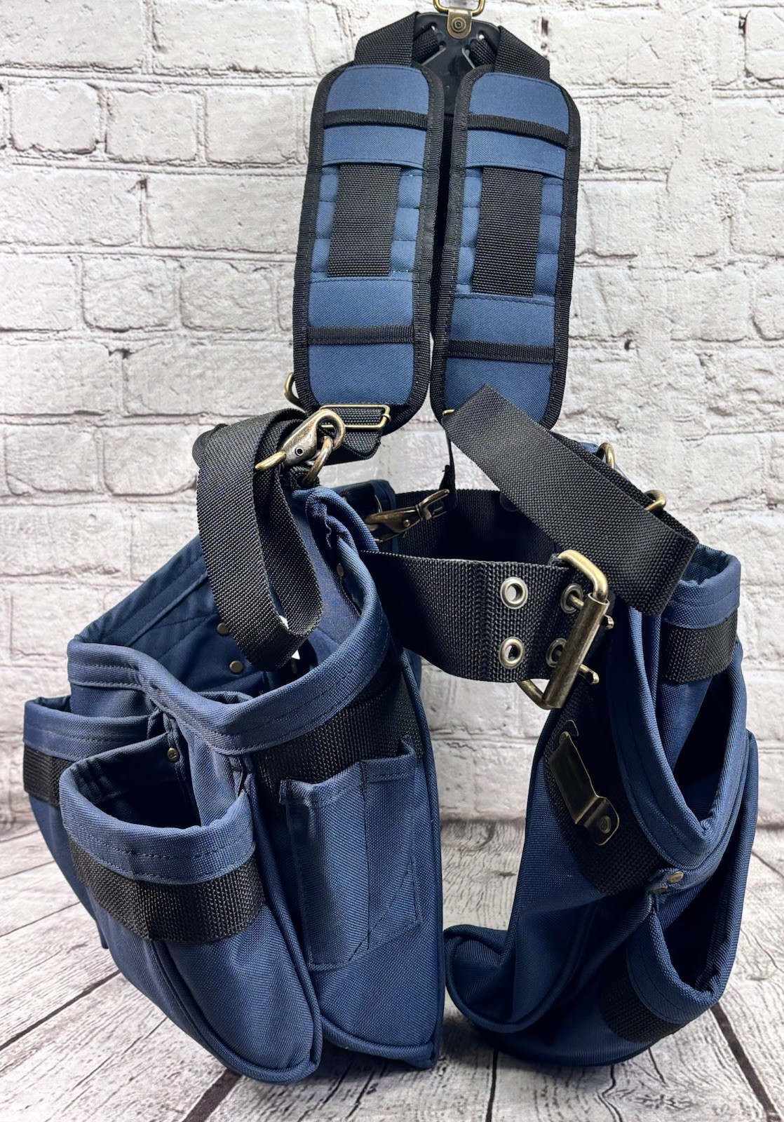 CLC 1614 Comfort Lift Tool Belt Suspenders Combo 5 Pc 23 Pocket Blue