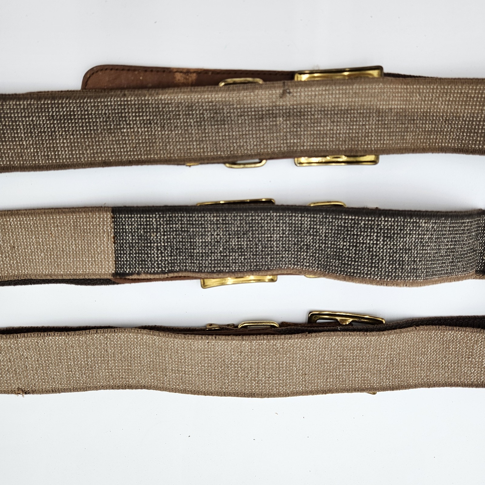 3 Vintage Tool Belts, Belts only, Canvas & Leather, Adjustable Size, Buckles