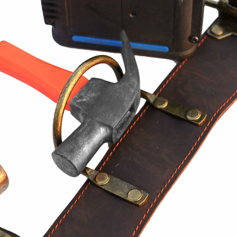 TOURBON Leather 2″ Electrician Tool Belt Hammer Scaffolding Holder Drill Holster