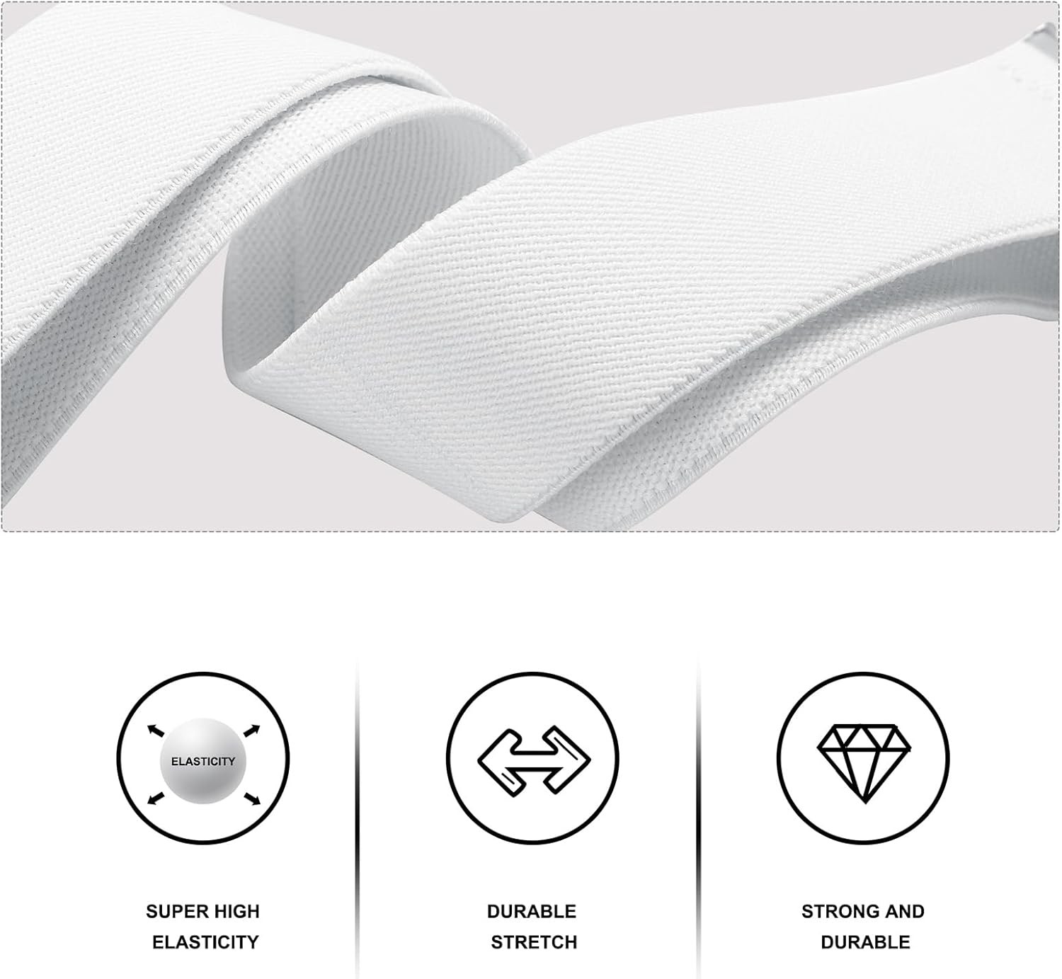 KOOELLE Suspenders for Men Heavy Duty Tuxedo Dress Pants 1.4 inch Solid White