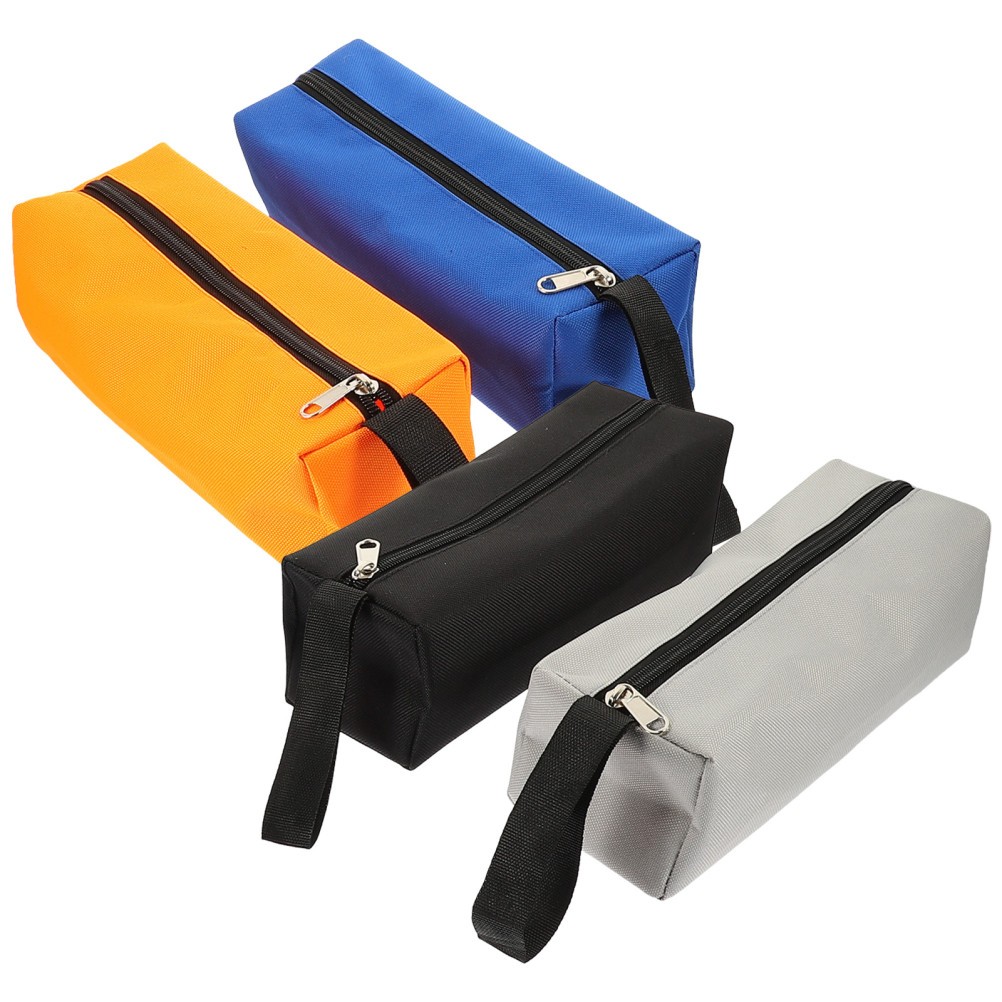 4Pcs Reusable Canvas Zipper Tool Bags Small Pouch Organizer for Storage Use