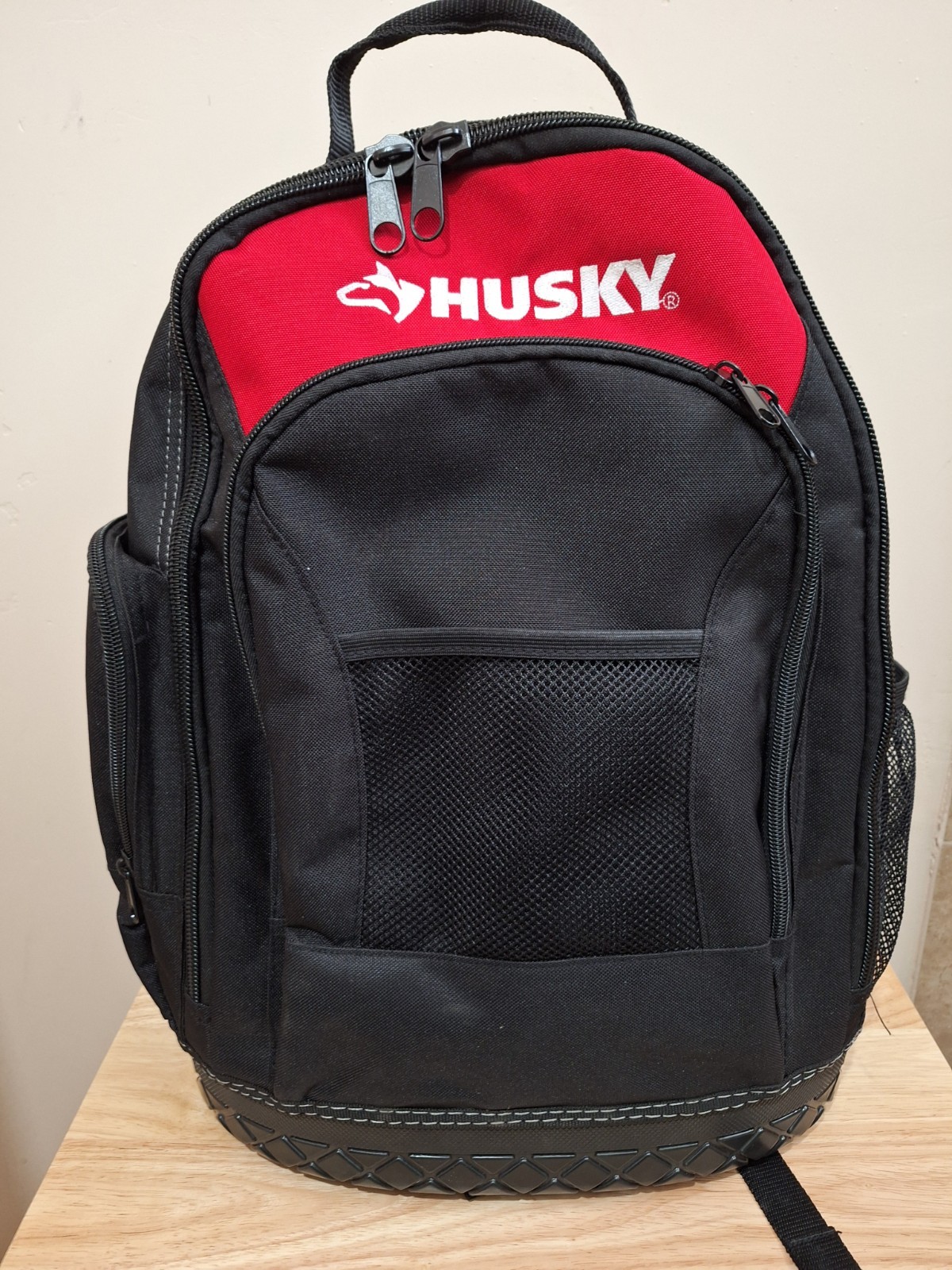 Husky 16 In.Tool Backpack Waterproof Molded Base Durability