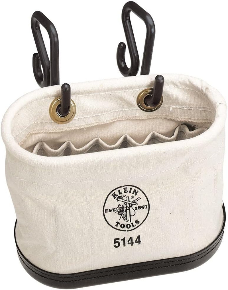 5144 Canvas Bucket, Aerial Oval Tool Bucket with Black Molded Polypropylene Bott
