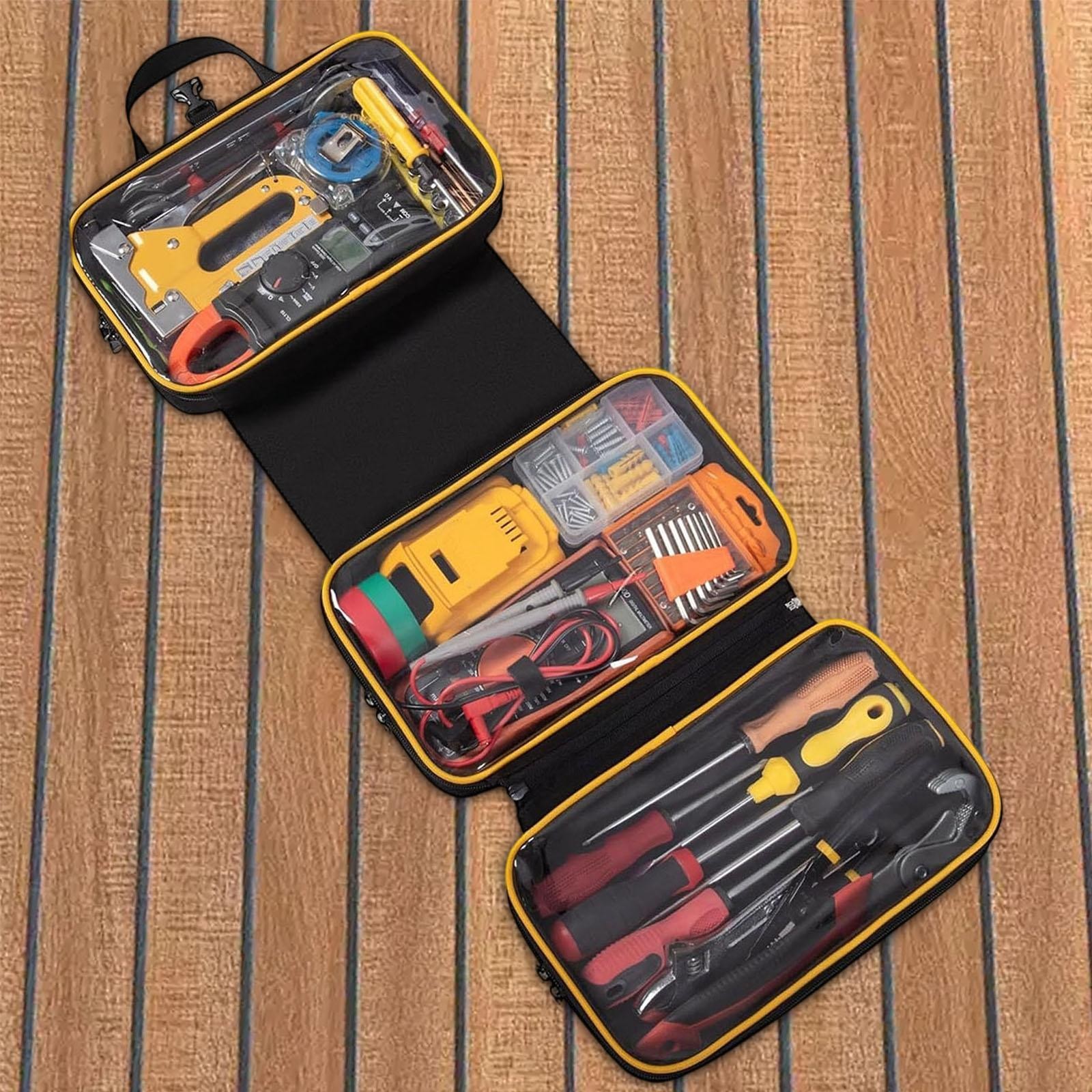 Roll up Tool Bag Folding Tool Pouch for Electrician Carpenters Mechanic