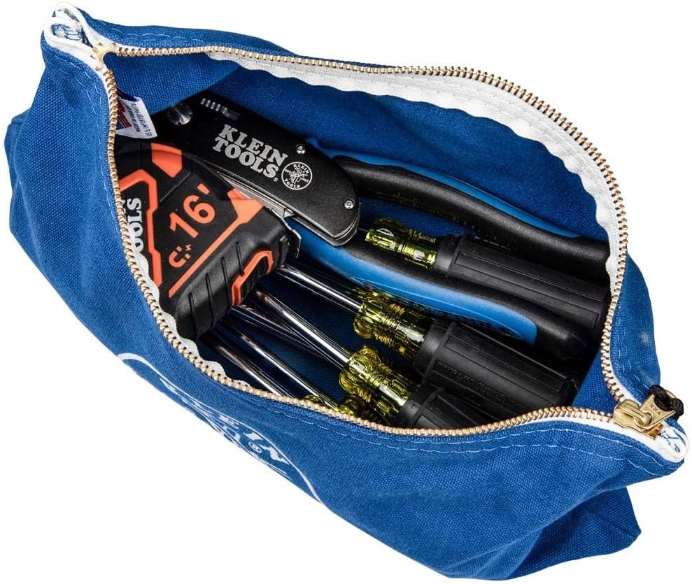 5140 Canvas Zipper Bag, Tool Pouch, Bank Deposit Utility Bag, 12.5 X 7-Inch, Oli