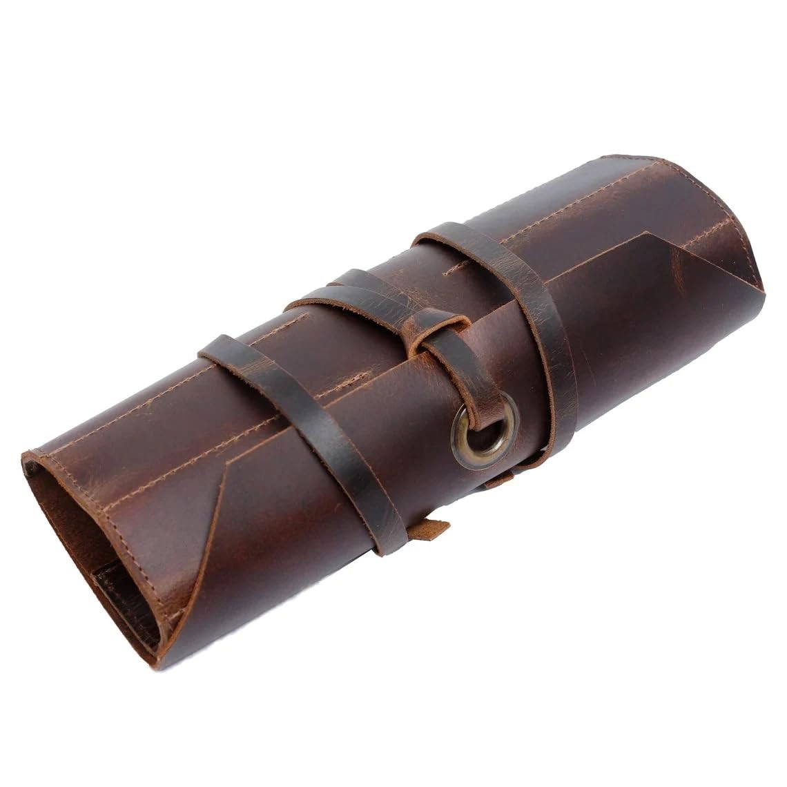 Leather Tool Roll Up Pouch (10 Slots) – Leather Tool Wrench Roll/Chisel Bag P…