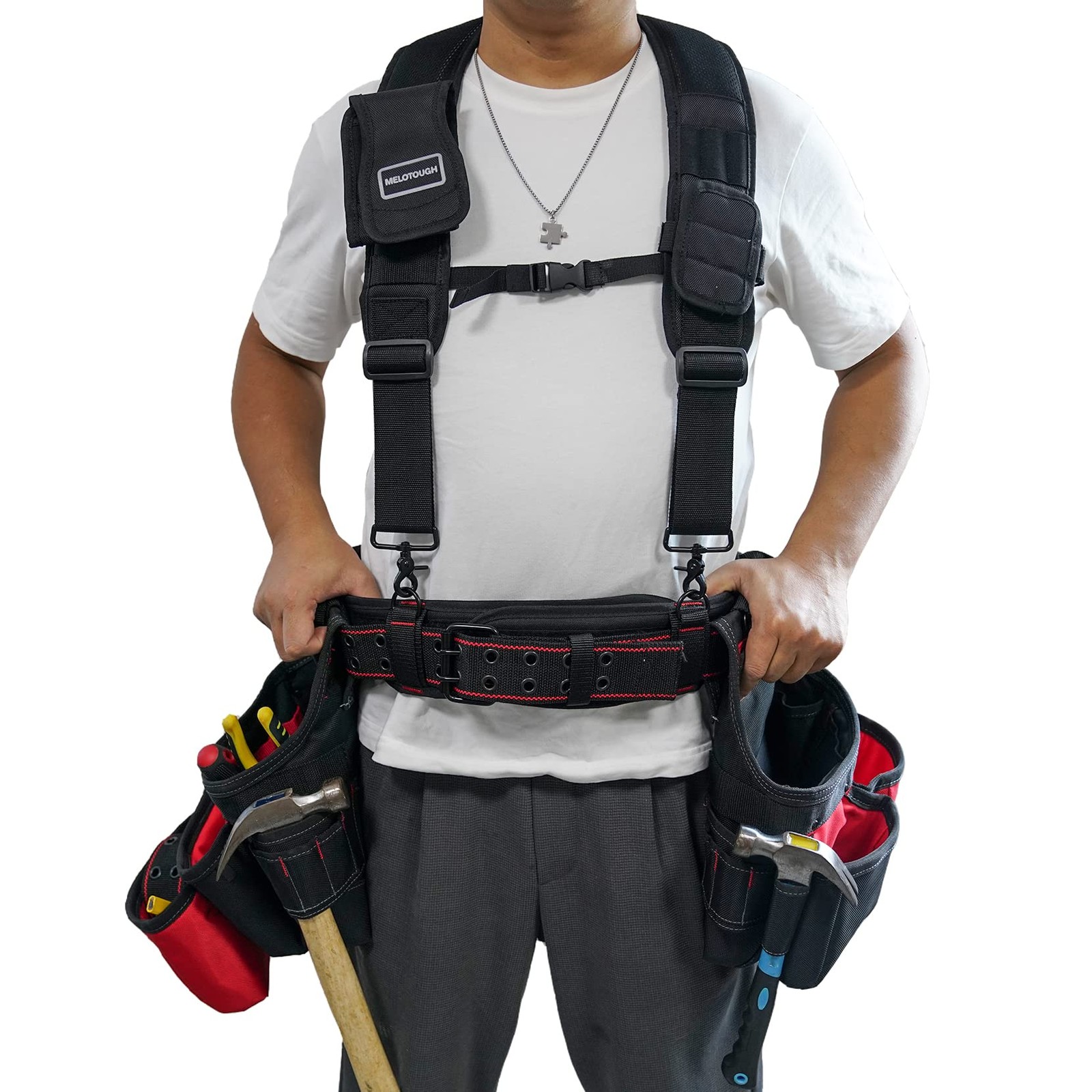MELOTOUGH Padded Tool Belt with D ring for men construction Strong Durable [t]