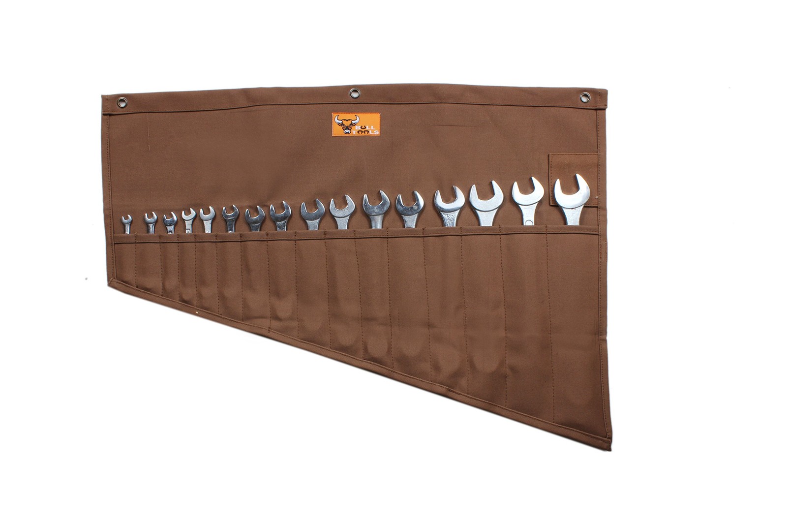 Tool Pouch Roll Up Organizer, 16 Pockets for SAE & Metric Wrenches, Handcraft…