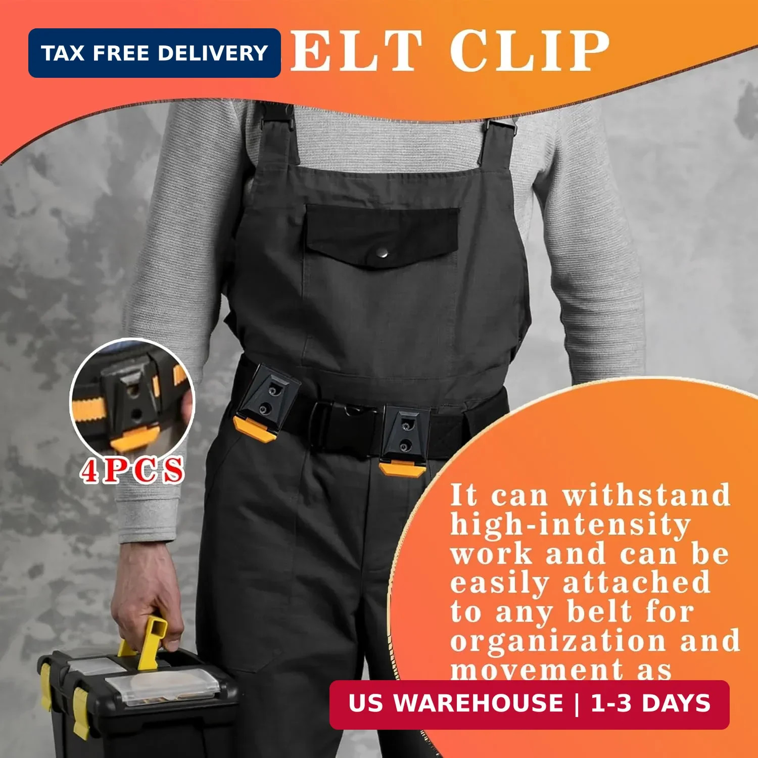 Tool Belt Clip for ToughBuilt Tool Belt & Pouches | Compatible with TOU-CT Model
