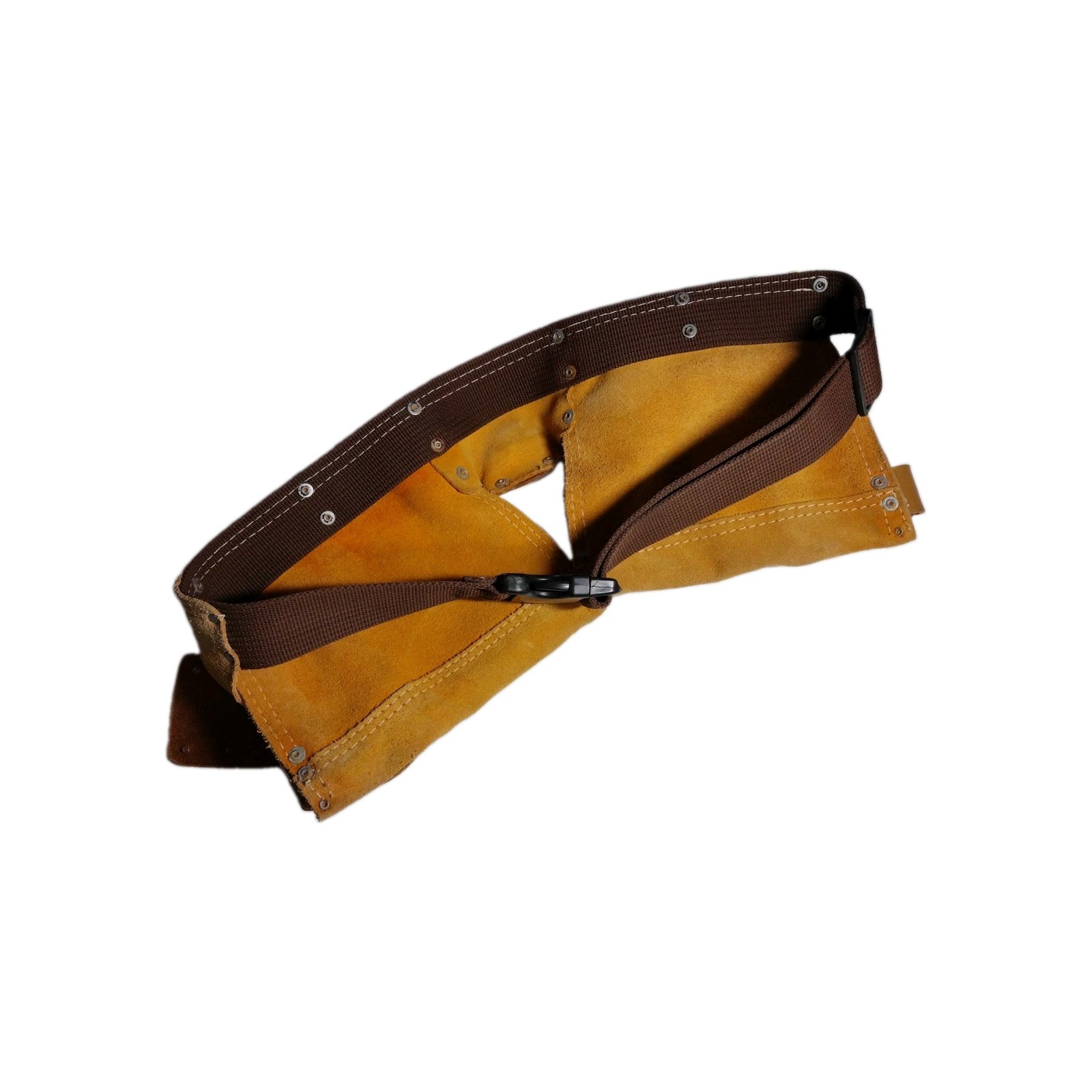 Suede Leather Heavy Duty Tool Belt Adjustable Multi-Pockets Split Design Gold