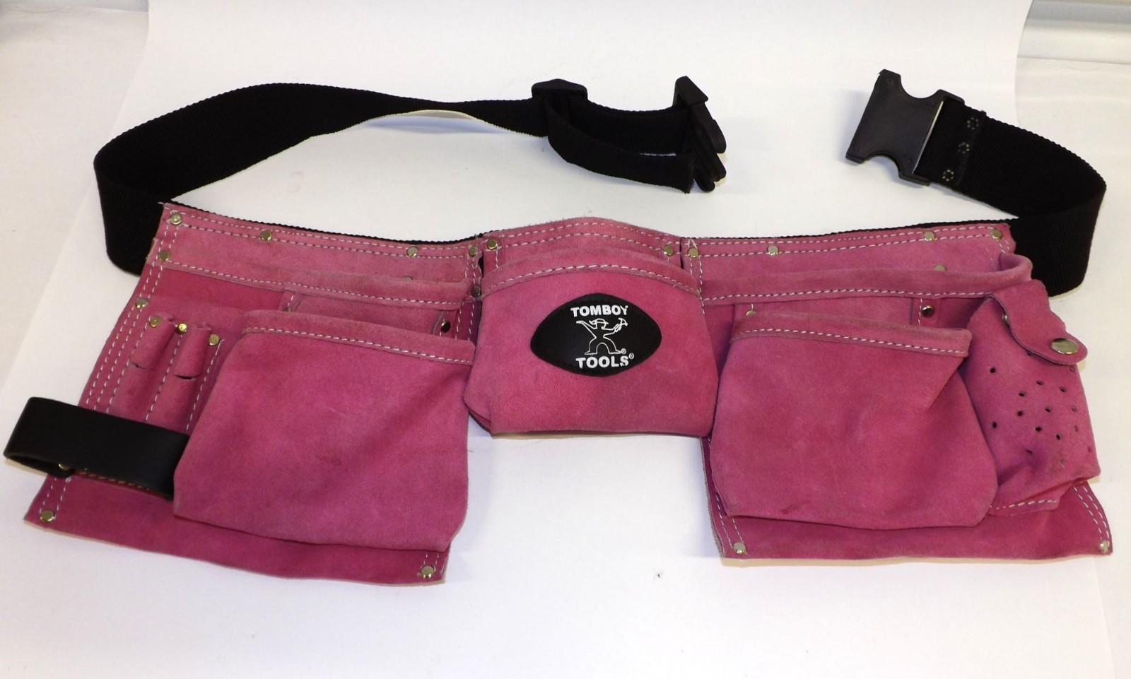 Pink Tomboy Tools Utility Tool Belt With Multiple Pockets & Adjustable Strap
