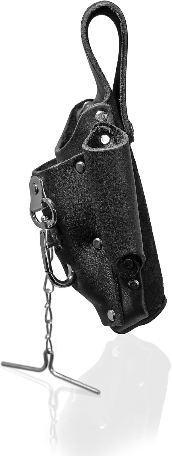 Electrician Full Top Grain Leather Tool Pouch; 5 Pocket Pouch with Electrical