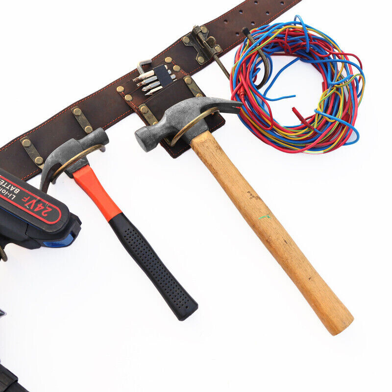 TOURBON Leather 2″ Electrician Tool Belt Hammer Scaffolding Holder Drill Holster