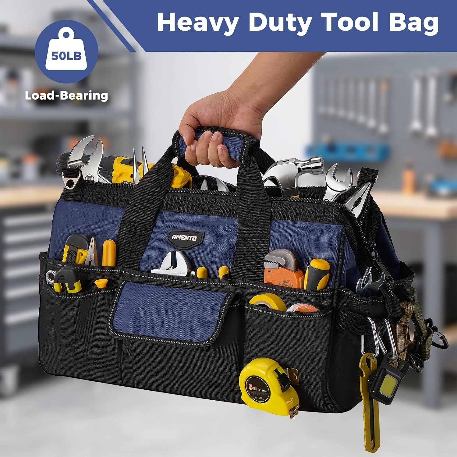 Durable 18-Inch Tool Tote with Dual Carry Options – Ideal for Tool Organization