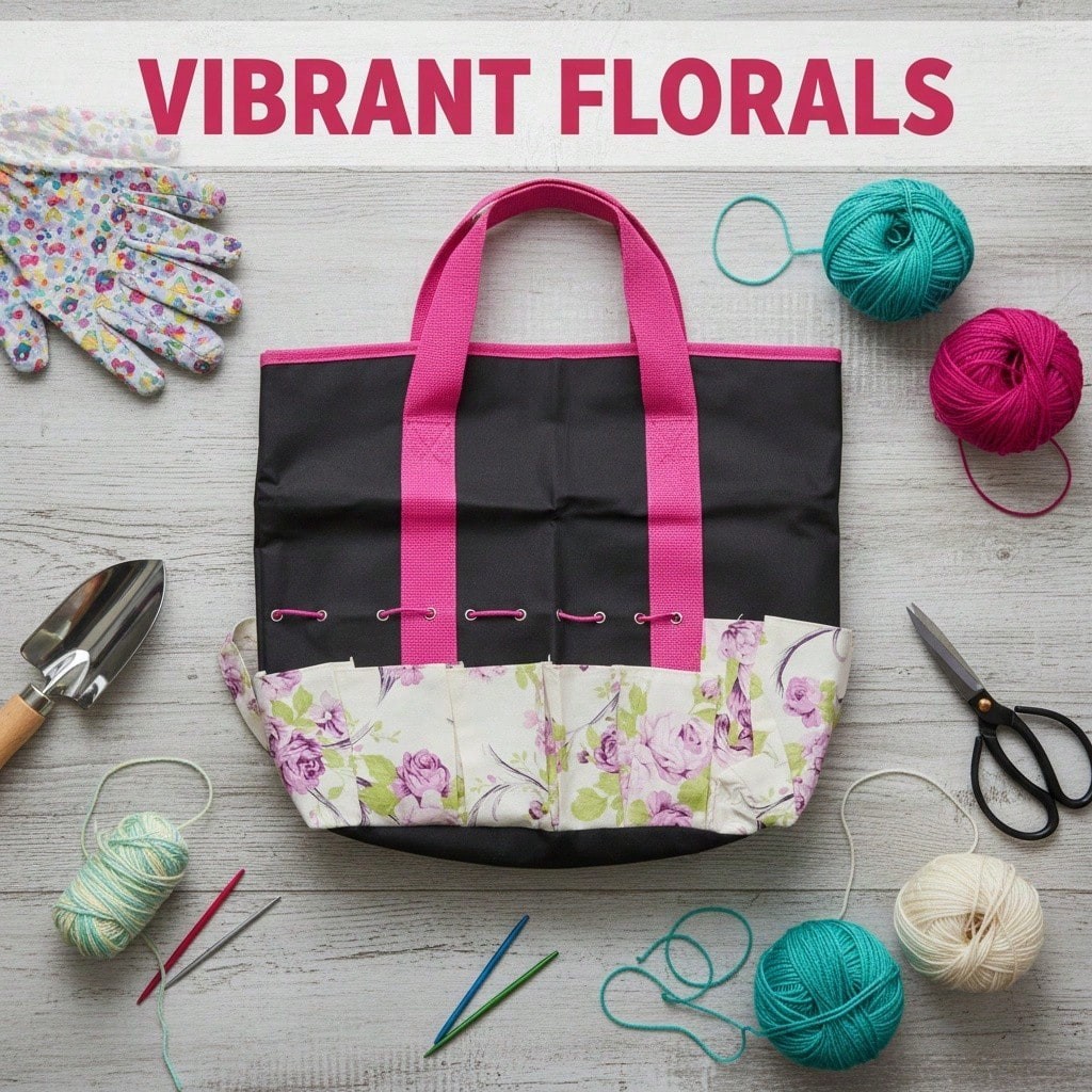 Creative Printed Oxford Fabric Gardening Tool Multi-Purpose Organizer Tote