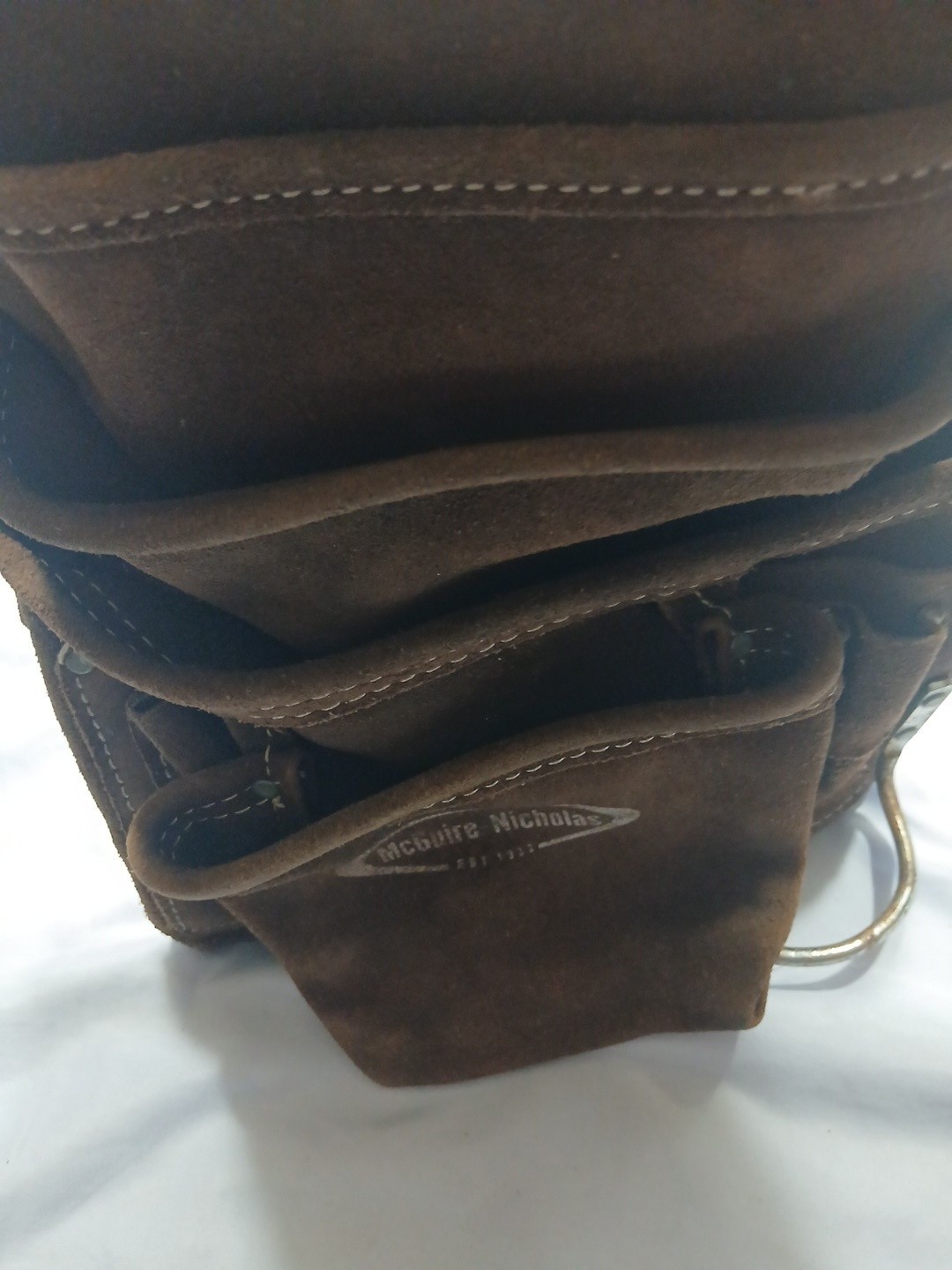 McGuire Nicholas Nail And Tool Pouch Leather Suede Size Medium Hammer Hook