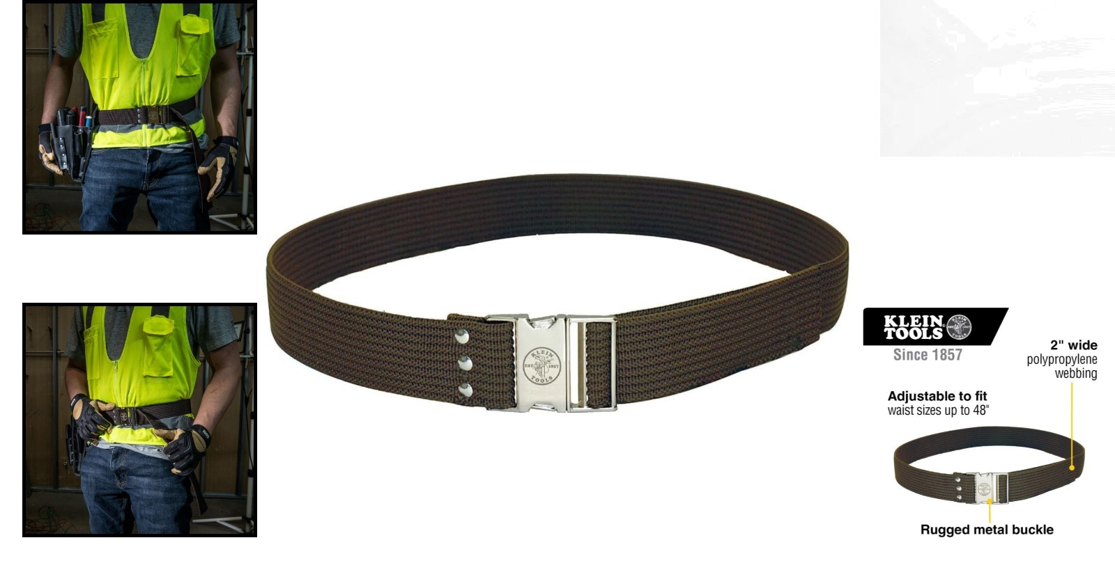 Heavy-Duty 2-Inch Wide Adjustable Tool Belt for Electricians – Brown Color