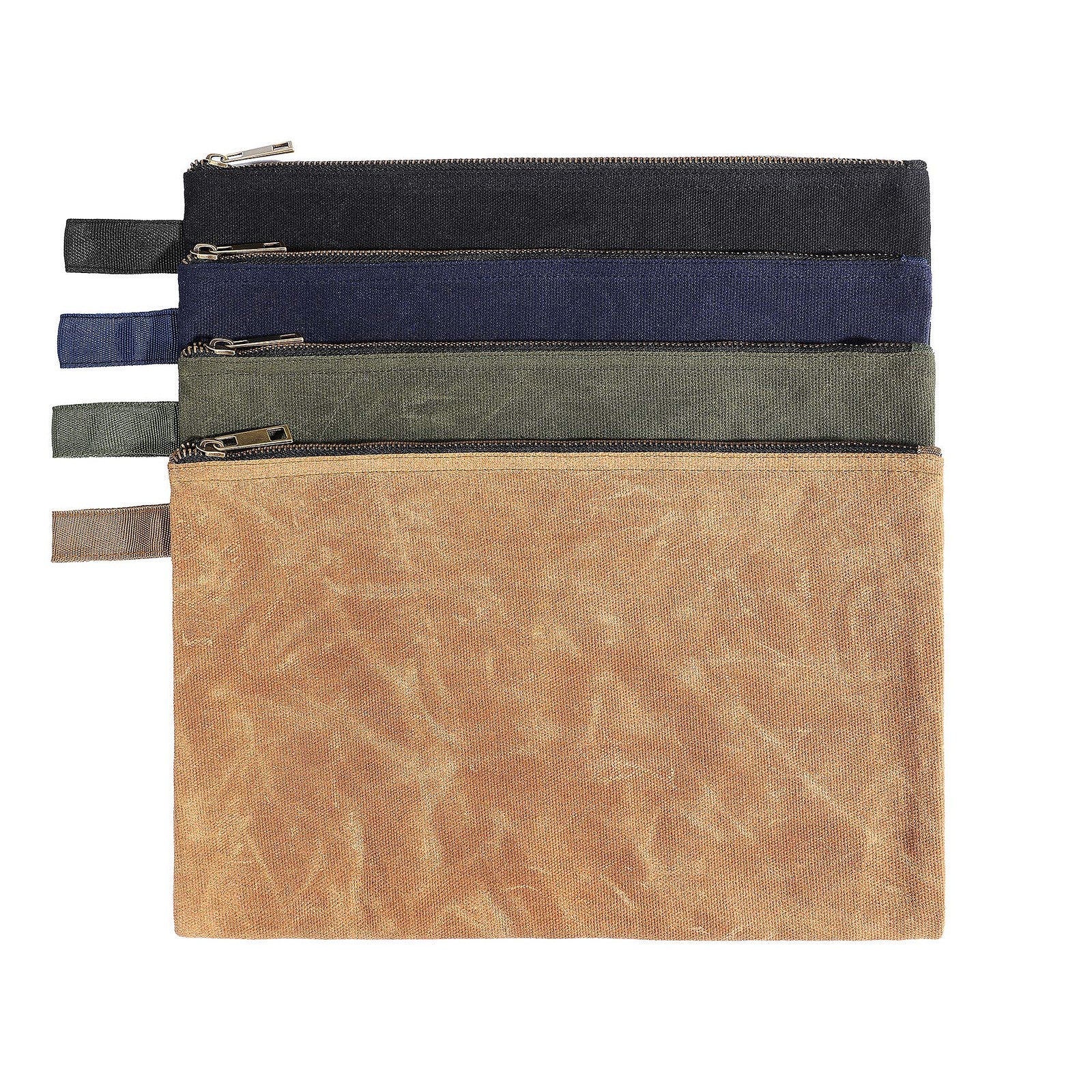 Denifiter Tool Pouches Smooth Zipper Heavy Duty 16Oz Waxed Canvas Tool Pouch