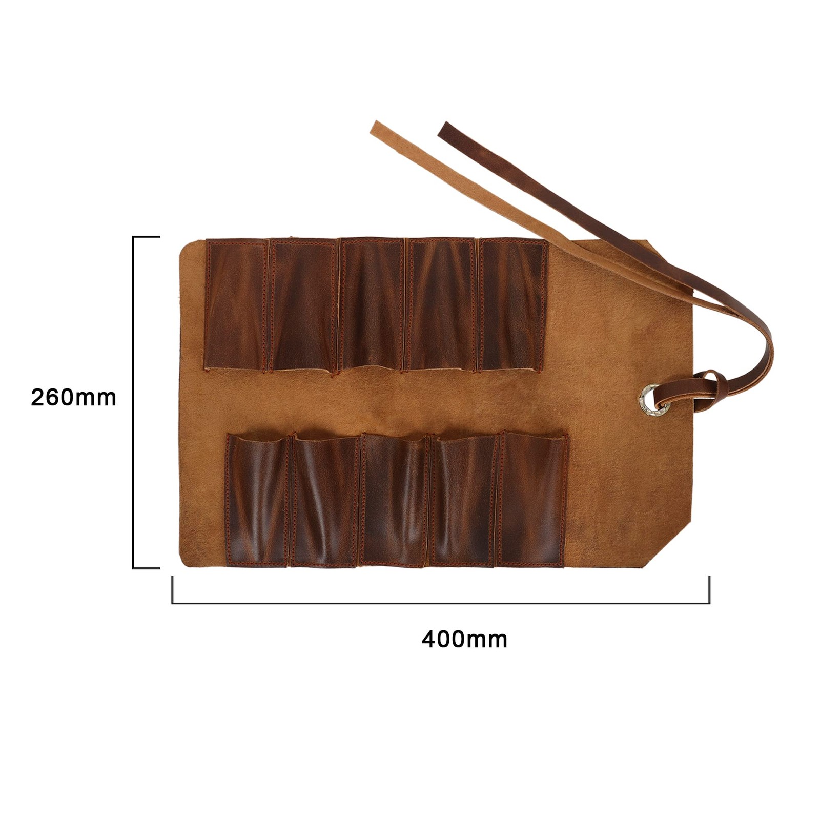 Vintage Leather Tool roll up Pouch, Portable Wrench roll for Barbers,Woodwork…